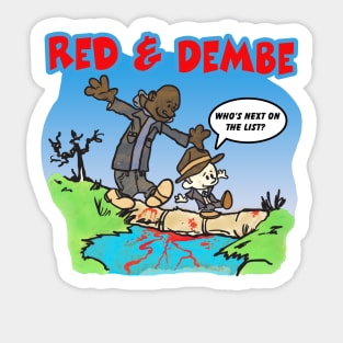 Red and Dembe Calvin and Hobbes Style Sticker